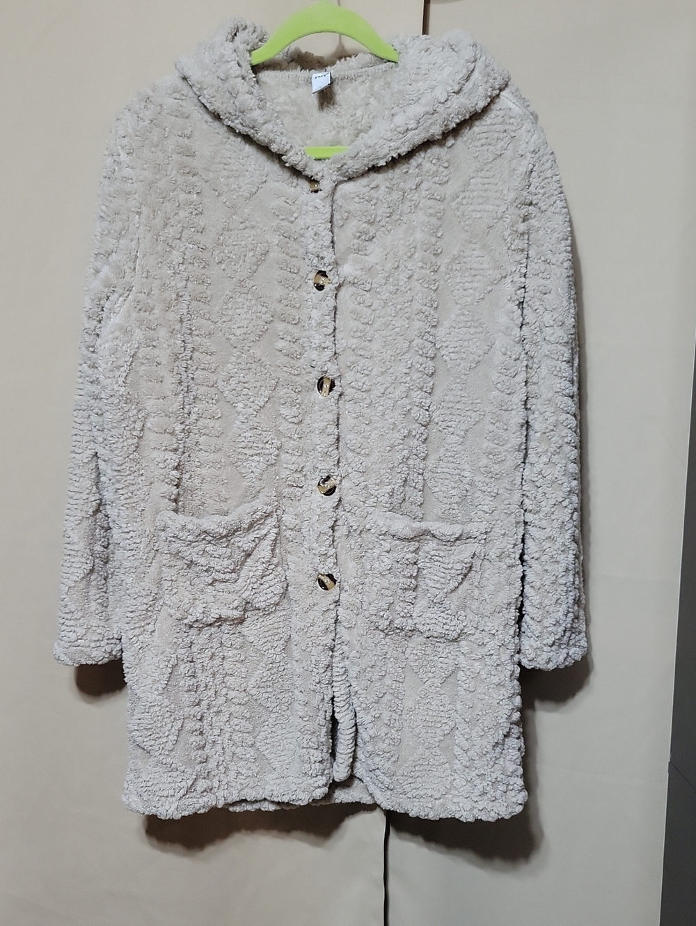 Cozy Hooded Teddy Coat - Cream